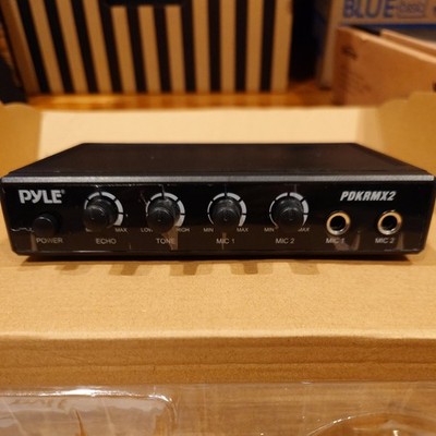 Pyle Compact Karaoke Audio Mixer - Built-in Mixer with Mic Level, Music Level