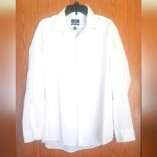 Dockers Fitted Stretch Collar White Dress Shirt XL