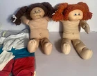 Lot Of 2 Cabbage Kids 1980s Red Hair Brown Hair Blue & Brown Eyes With Clothing