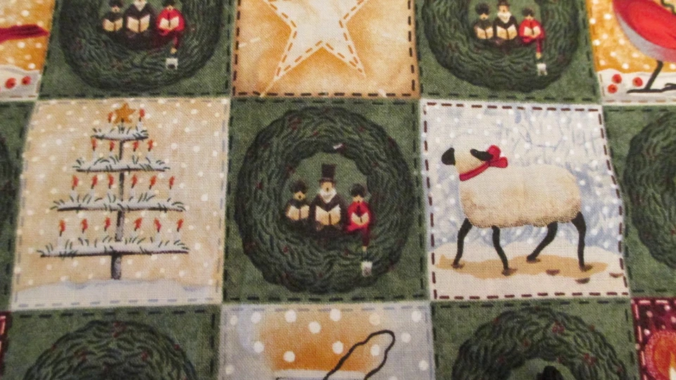 Cotton Fabric Seasons of 1823 Christmas scenes Spectrix 2003 32"x 40" - Image 3 of 4