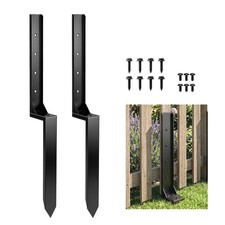 Outsunny 2 Pack Fence Post Repair Kit, Metal Fence Post Support with Drill