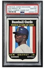 KEN GRIFFEY JR. 1989 BASEBALL CARD MAGAZINE #63 ROOKIE STARS HAND CUT PSA 10 RC