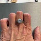 Vintage Nicky Butler Sterling Silver Large CZ & Marcasite Ring Size 7