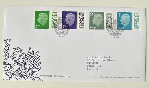 GB 2023 FDC KING CHARLES DEFINITIVE STAMPS WITH WINDSOR PMK