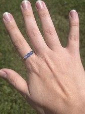 Gold Tone Dainty Wire wrapped handmade ring With Natural Saphhire gemstones