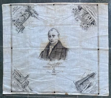 1890 Samuel Slater Slaters Mill Cotton Handkerchief-Cranston Print Works-RI-RARE