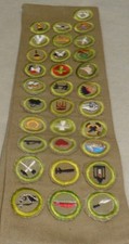 Lot of 31 Vintage BSA Boy Scout Merit Badges On Sash
