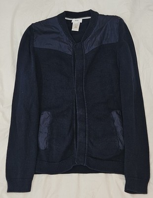 Hugo Boss Boys Navy Blue Top Patted Long Sleeve Snaps Sweater Sz 12-XS 