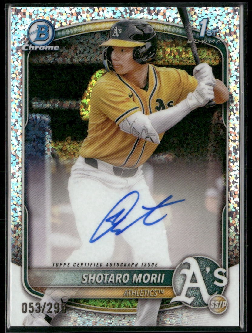 2025 Bowman Chrome Shotaro Morii Speckle Auto 1st Bowman /299 #CPSA-SM