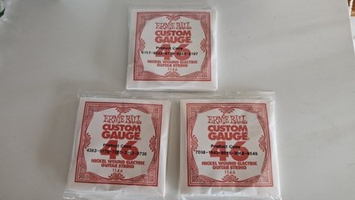 Lot of 3 Ernie Ball 1146 Custom Gauge 46 Nickel Wound Electric Guitar Strings