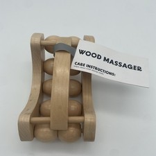 Wooden Massage Ball Roller w. 10 Beads Deep Tissue Relief Muscles Sore Handheld