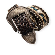 VOGT FULLY HAND ENGRAVED STERLING FRONT BELT BUCKLE