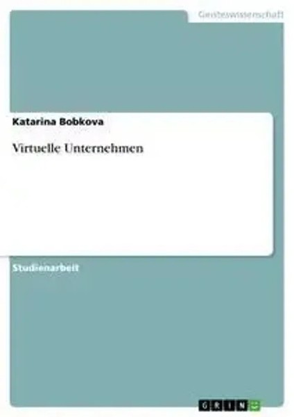 Katarina Bobkova | Virtuelle Unternehmen | Taschenbuch | Deutsch (2007) | 28 S.-image