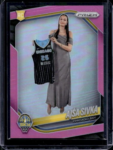 2025 Panini WNBA Prizm Ajsa Sivka RC Pink Rookie #/175 Sky
