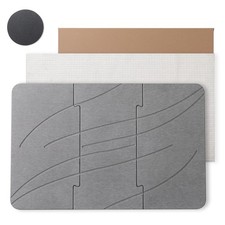 Stone Bath Mats for Bathroom - Foldable Quick Drying Bath Mat Light Gray A 