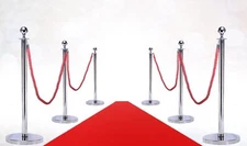 VIP RED CARPET COMBO SPECIAL (6-MIRROR POSTS + 4- ROPES + 1-3'X10' RED CARPET) 