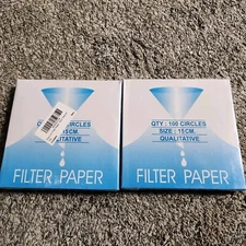 2 Boxes Eisco Labs Qualitative Filter Paper 15cm Pack of 100 Circles