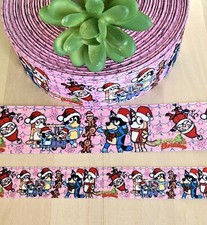 7/8, 1.5  3" 1 YD Bluey Christmas Grosgrain Ribbon Blue Dog Character Ribbon