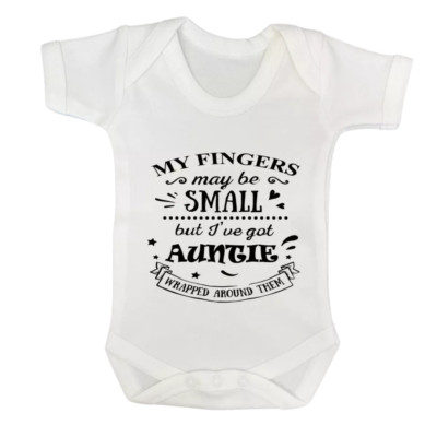 Süße Tante Baby Weste - um meine Finger gewickelt - Baby Grow Body Dusche