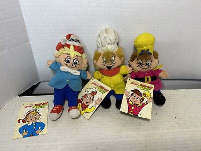 Kellogg's Rice Krispies Snap Crackle Pop Bean Bag Plushie Vintage 1997 New