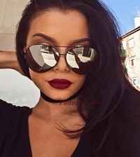 Oversized Large "ROCK CHICK" XXL Aviator Mirrored Flash Big Women Men Sunglasses