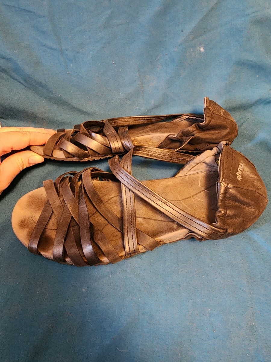 Ahnu Maia Strappy Sandals Women's Size 11 Black AI2406BLK EUC