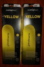 NEW 2x SUPERFEET Premium Insoles YELLOW Biking Skates - SIZE G 13 -15 Men's