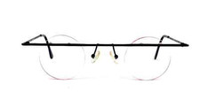 Vintage Club LA 5217R Rimless Round European Eccentric Black Eyeglasses Austria