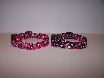 Wet Nose Designs All My Love Dog Collar Pink Red White Hearts Valentines Day 