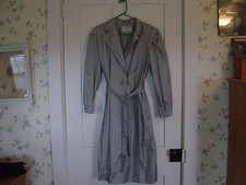 Women's Full Length Fall Weather Wise Rain Coat Silver Gray Size 9/10 Waterproof
