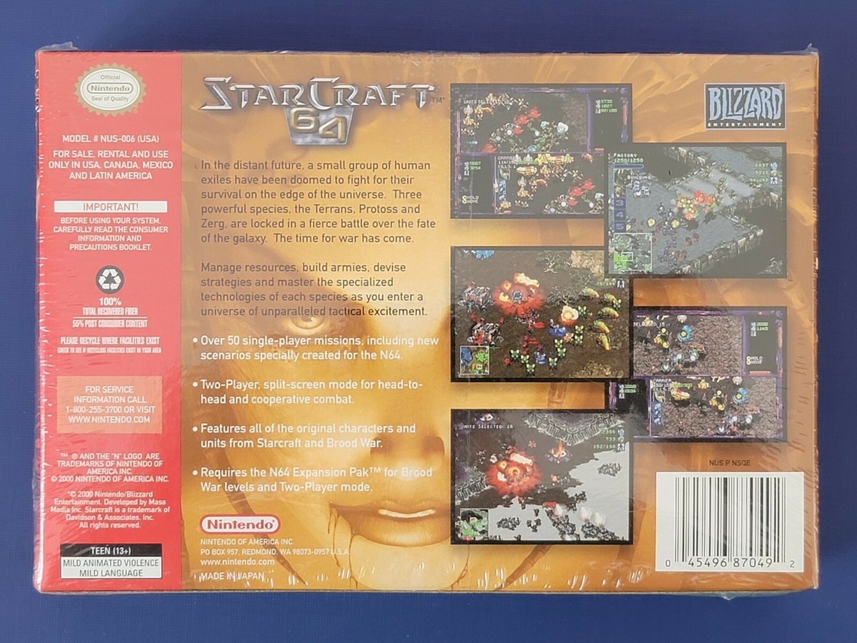 STARCRAFT 64 for N64 / Nintendo 64 - Blizzard RARE - Factory