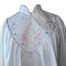 Vintage Appel Fleece Housecoat Nightgown Robe Pink Soft Size Small Floral