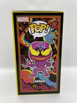Funko Pop Marvel Carnage Blacklight Funko Shop Exclusive In Hand +