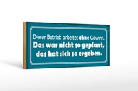 Holzschild Spruch 27X10 Cm Betrieb Arbeitet Ohne Gewinn Deko Schild Wooden Sign