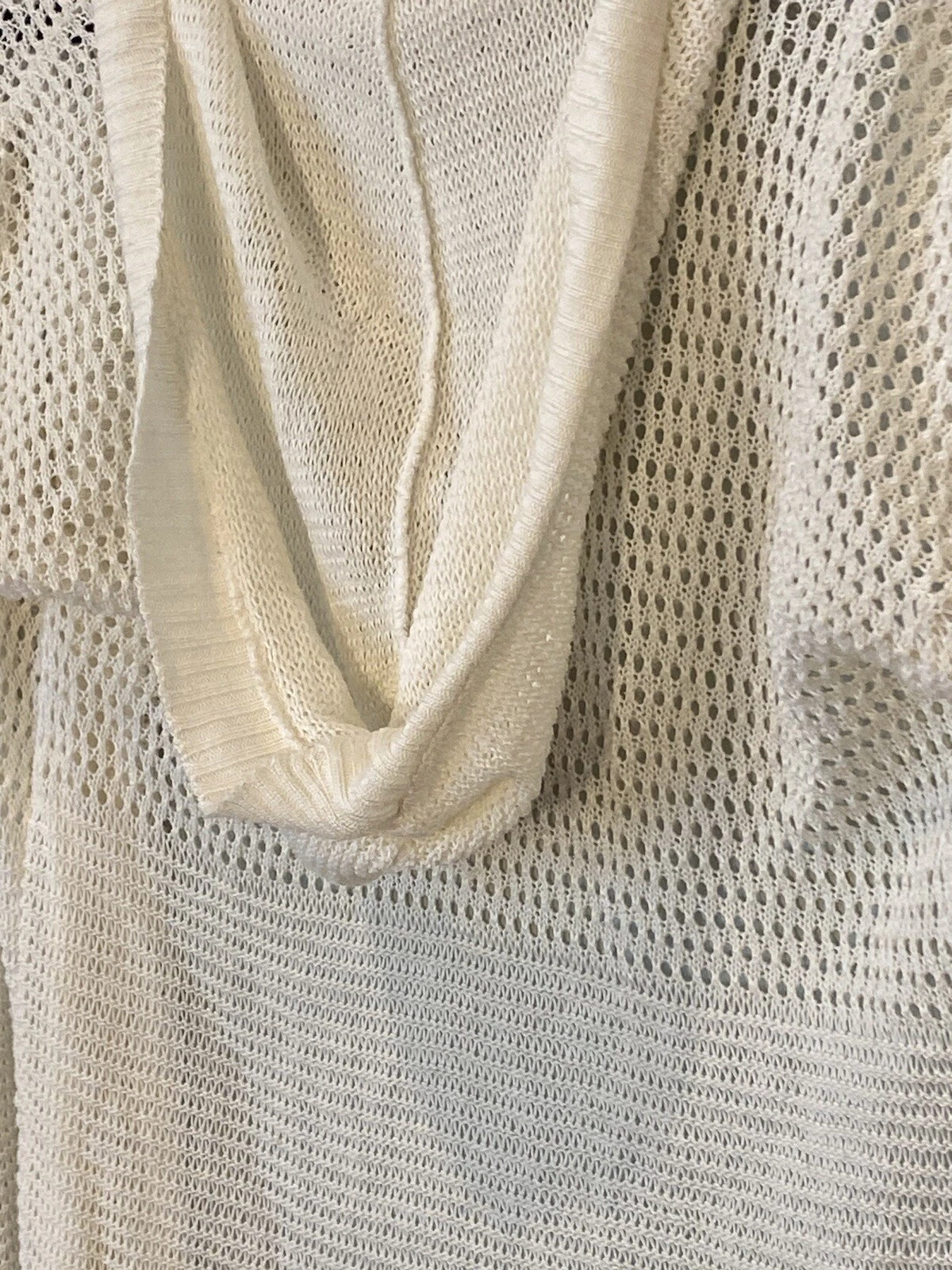 OFF WHITE Dite cosa? Cardigan aperto davanti con cappuccio bianco sporco in maglia larga taglia small