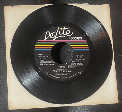 Frankie Avalon Venus 45 1976 De-Lite Vinyl Record