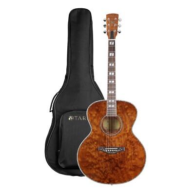 Antique Jumbo Body Acoustic Guitar Quilted Maple body Maple Neck Natural