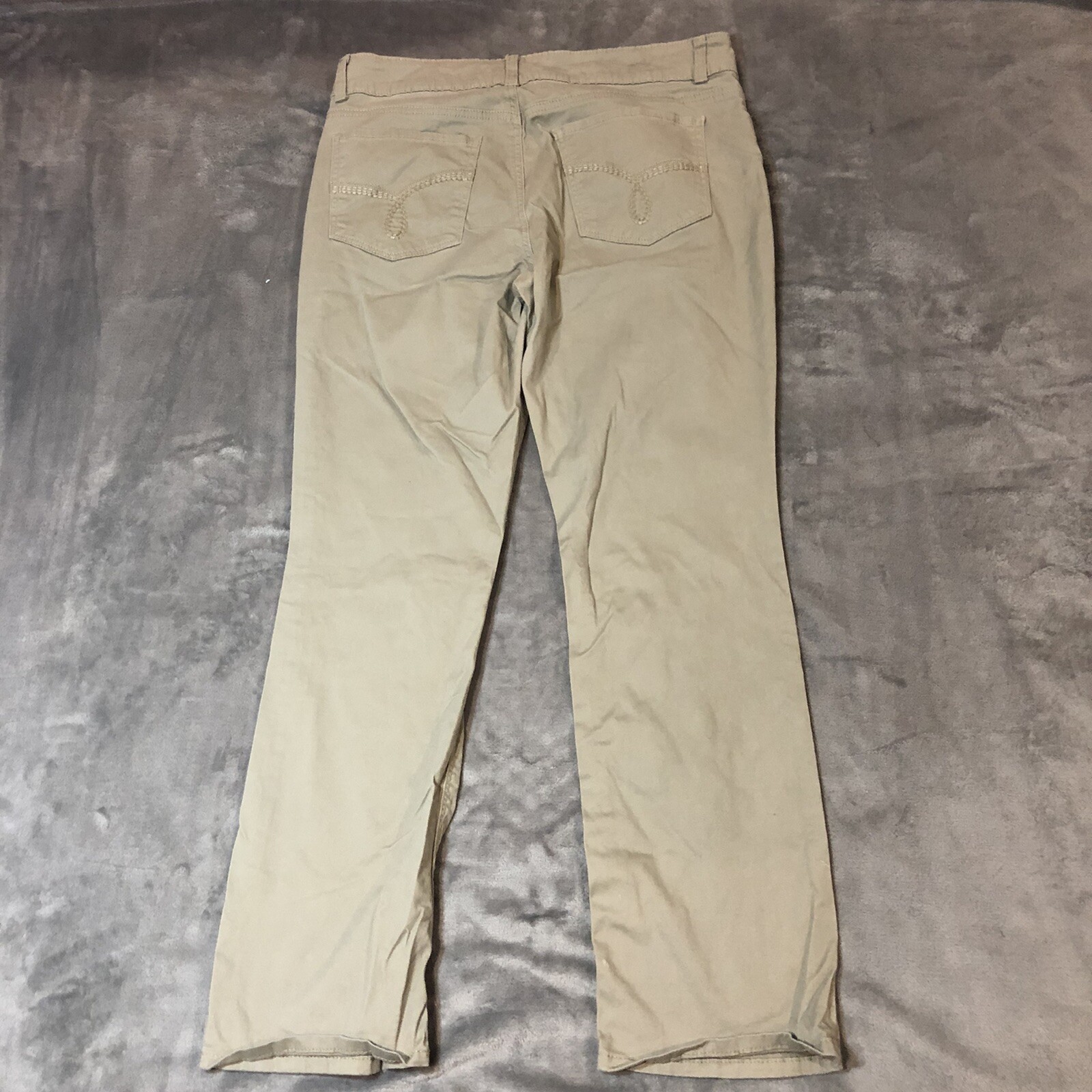 RIDERS BY LEE Women's Size 12P Mid Rise Straight Leg Khaki Tan Pants