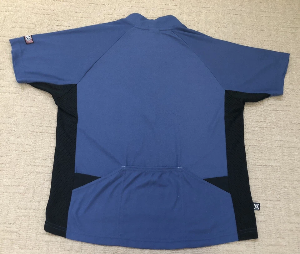 Retro Men’s Blue ZOIC Cycling MTB Commuter Jersey Half-Zip Relaxed Large - Image 3 of 4
