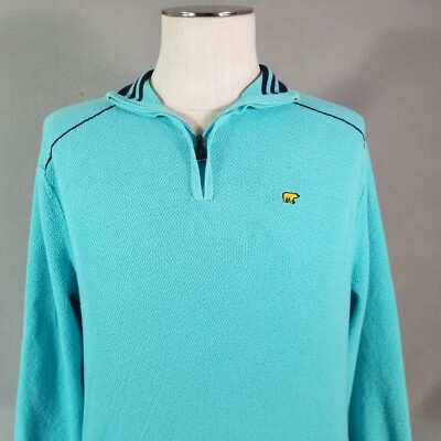 Jack Nicklaus sweater sweatshirt men's medium blue quarter zip