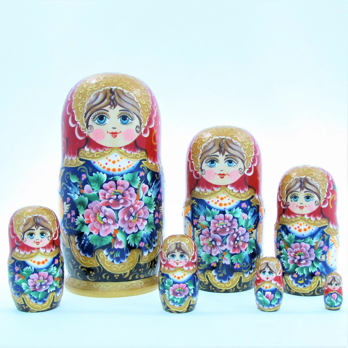 Grande Poupée Russe Matriochka Vintage 12 Pièces - Jouet Ancien URSS