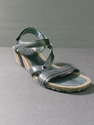 Teva Cabrillo Crossover Sz Dark Brown Leather Low Wedge