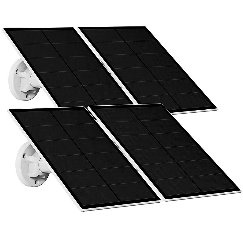 revolt 4er Universal Solarpanel für Akku IP Kameras mit USB Typ C Port, 5W - Bild 2 von 4