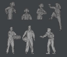 3D Printing 1/72 Modern German tank soldiers 7 Person Model Unpainted