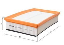 MAHLE Luftfilter LX 3344 Filtereinsatz für TRANSIT TOURNEO CONNECT FORD TDCi