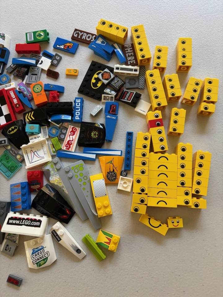 LEGO LOT 100+ PARTS Decorated Decal Sticker Printed BRICKS TILES As Shown - Image 4 of 4