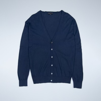 John Smedley Pullover Strickjacke 100% Baumwolle Sea Island Gr. S Navy Blau
