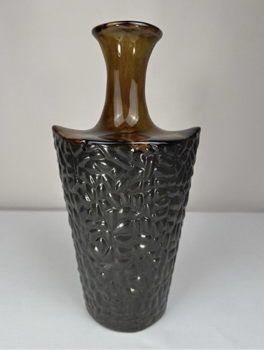 Gorgeous 12" Textured Ceramic Pottery Vase With Glossy Flared Top