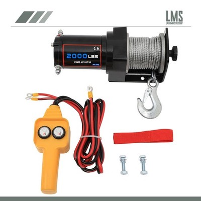 12V 2000LBS Electric Winch Steel Cable Truck Trailer Towing Off Road 4WD