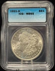 ICG MS65 1921-D United States Morgan One Dollar Silver Coin S$1-208